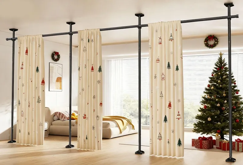 SUNALLY No Drilling Wall Divider for Room Separation